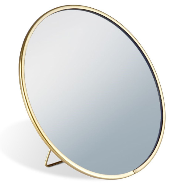 Lusterko lustro kosmetyczne do makijażu stojące złote 15 cm, 1023943