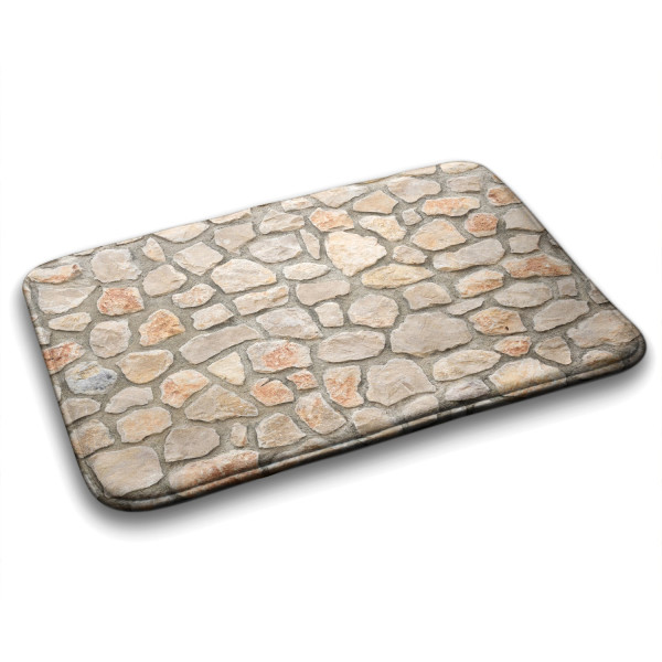 Dywanik Łazienkowy Antypoślizgowy Kamienie Ściana - 75x45 cm, 1025076