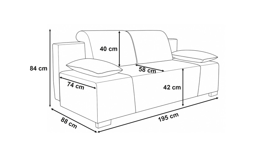 Sofa rozkładana do salonu Kordoba Szara/Krem, 10253539