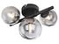 Produkt: lampa sufitowa Jonda 3-punktowa metalowo-szklana srebrno-czarna