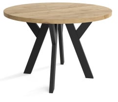 Stół rozkładany okrągły 90/190 - Craft złoty + n. czarne