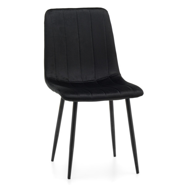 Krzesło tapicerowane pikowane do salonu jadalni GELA czarna, 1029399