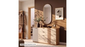 Komoda Brevas 150 cm z 3 drzwiami i 2 szufladami dąb artisan/kaszmir