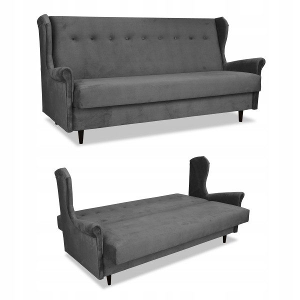 Wersalka sofa uszak kanapa rozkładana Ari grafit, 1031417