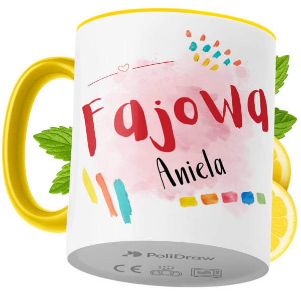 Kubek Dla Anieli na Prezent z Nadrukiem ze Zdjęciem 330 ml Żółty, 10317358