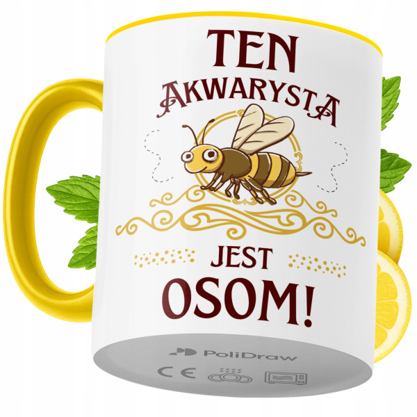 Kubek Dla Akwarysty na Prezent z Nadrukiem ze Zdjęciem 330 ml Żółty, 10361569