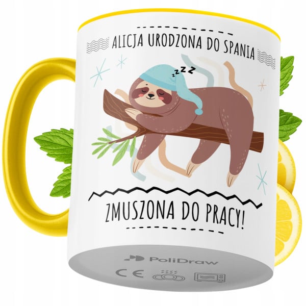 Kubek Dla Alicji na Prezent z Nadrukiem ze Zdjęciem 330 ml Żółty, 10363934