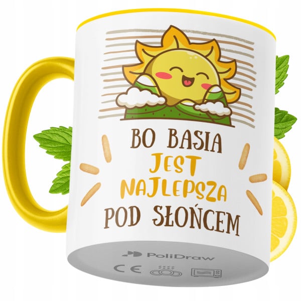 Kubek Dla Basi na Prezent z Nadrukiem ze Zdjęciem 330 ml Żółty, 10369361