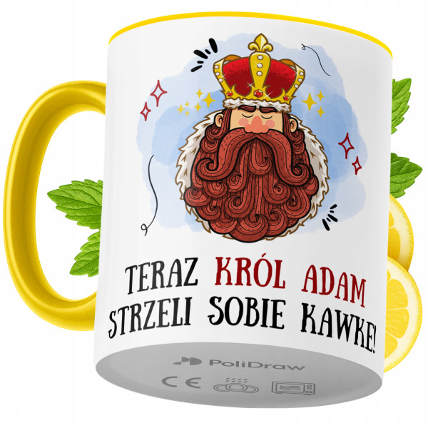 Kubek Dla Adama na Prezent z Nadrukiem ze Zdjęciem 330 ml Żółty, 10372186