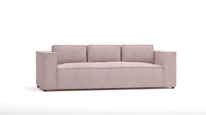 Ropez Cloe sofa 3 osobowa bez funkcji tkanina sztruks różowy, 1037307