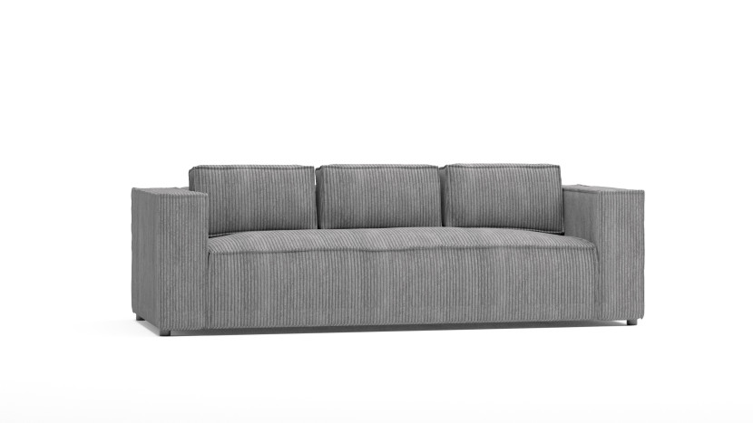 Ropez Cloe sofa 3 osobowa bez funkcji tkanina sztruks szary, 1037402