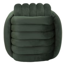 Puf pleciony z weluru w kolorze zielonym 45x45x45 cm