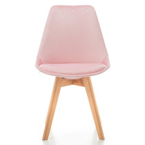 Krzesło skandynawskie z poduszką DUBLIN różowy welur