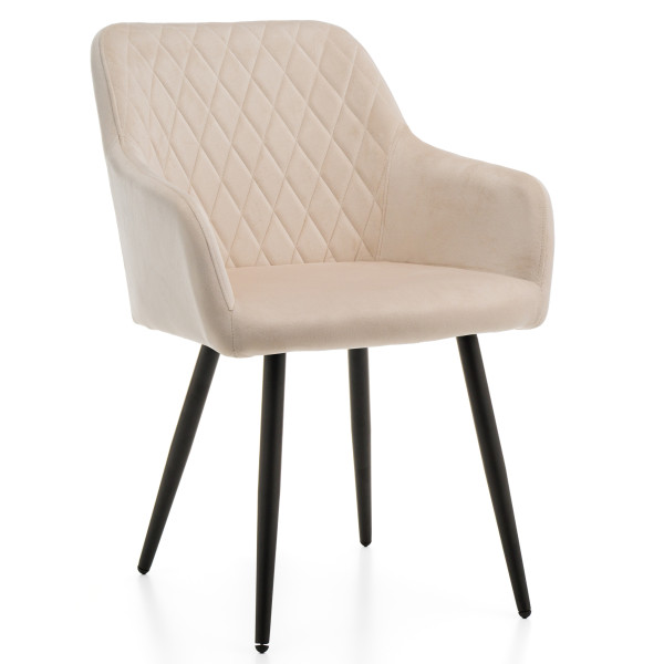 Krzesło tapicerowane TODI welur beżowe do salonu jadalni, 1038251