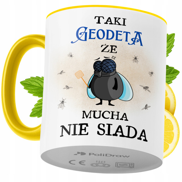 Kubek Dla Geodety na Prezent z Nadrukiem ze Zdjęciem 330 ml Żółty, 10416374