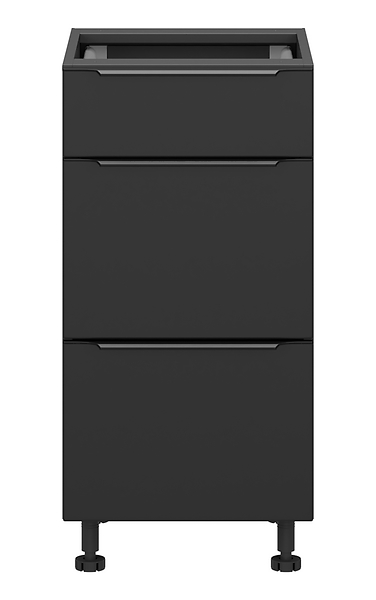 szafka kuchenna dolna Sole L6 40 cm z szufladami cichy domyk czarny mat, 1042360