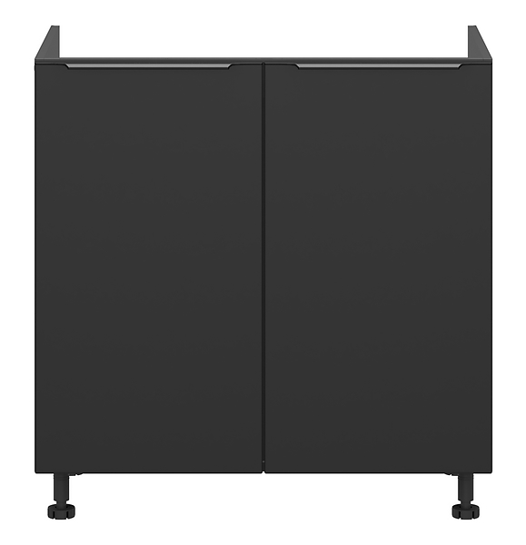 szafka kuchenna pod zlewozmywak Sole L6 80 cm dwudrzwiowa czarny mat, 1042393