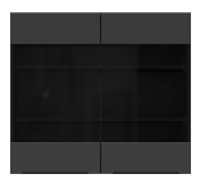 szafka kuchenna górna Sole L6 80 cm z witryną czarny mat, 1042561