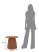 Stolik z polipropylenu ceglasty ø 50x45 cm, 10435343