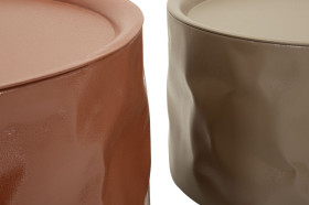 Stoliki kawowe metalowe, zestaw 2 szt. ø 62×30–51×26 cm