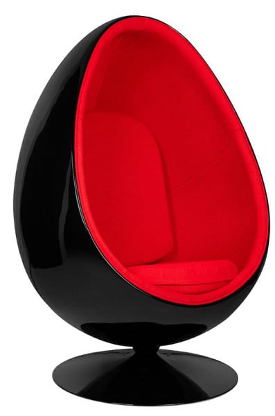 Fotel OVALIA BLACK czerwony, 1043831