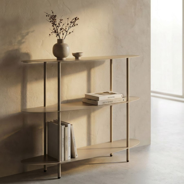Konsola metalowa w kolorze taupe 90x28x81 cm, 10438720