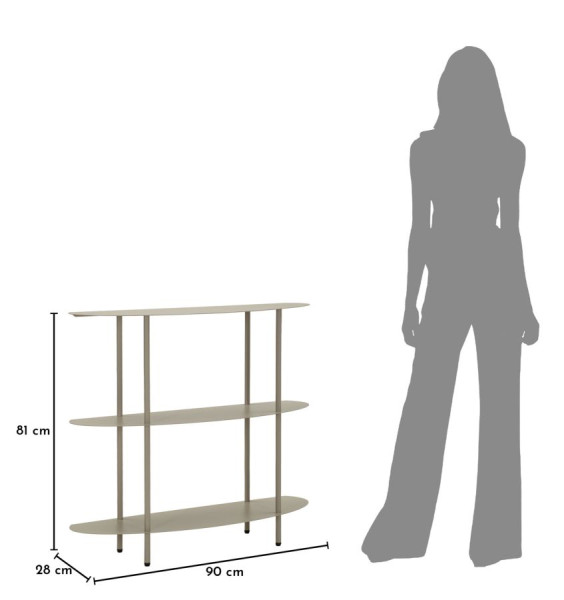 Konsola metalowa w kolorze taupe 90x28x81 cm, 10438724