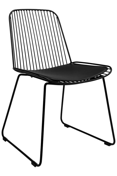 Krzesło MILES czarne - metal, ekoskóra, 1045801