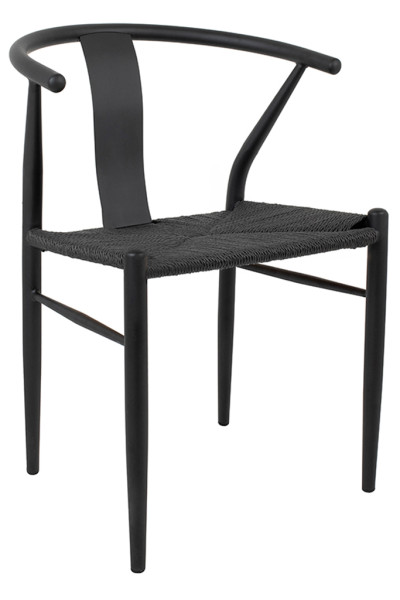 Krzesło WISHBONE METAL czarne, 1045811
