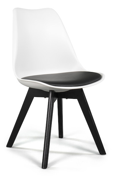 Krzesło skandynawskie DUBLIN biało czarny czarne nogi, 1045932