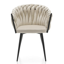 Krzesło tapicerowane glamour welurowe salon LATINA beżowe