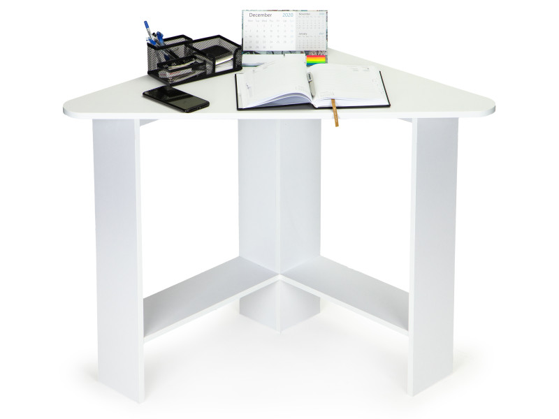 Nowoczesne biurko komputerowe narożne białe, 1050206