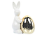 Produkt: figurka Zając z jajkiem 14 cm biało-złota