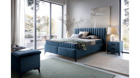 łóżko kontynentalne Joy 180x200 z pojemnikami niebieskie