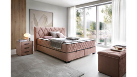 łóżko kontynentalne Reve 140x200 z pojemnikiem różowe