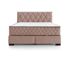 łóżko kontynentalne Reve 160x200 z pojemnikiem różowe