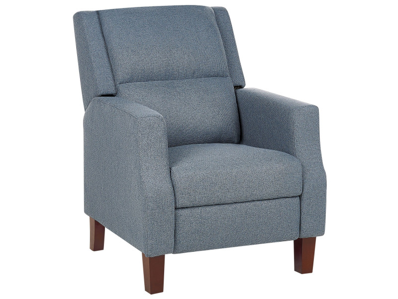 Fotel rozkładany tapicerowany niebieski, 1058736