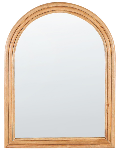 Ozdobne lustro ścienne rattanowe 60 x 80 cm jasne, 1065447