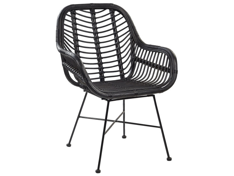 Krzesło rattanowe czarne CANORA, 1066512