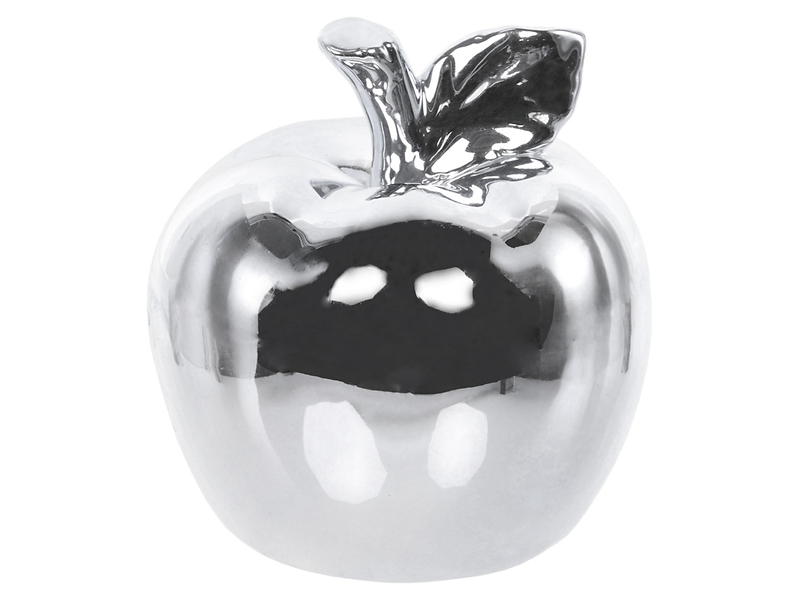 jabłko dekoracyjne ceramiczne srebrne, 1067800