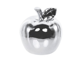 jabłko dekoracyjne ceramiczne srebrne