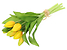 Produkt: bukiet tulipanów 29 cm 7 szt. gumowane żółte