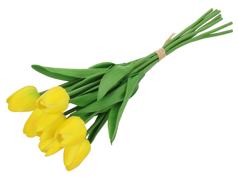 bukiet tulipanów 33 cm 9 szt. piankowe żółte, 1067841