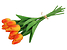 Inny kolor wybarwienia: bukiet tulipanów 33 cm 9 szt. piankowe pomarańczowe