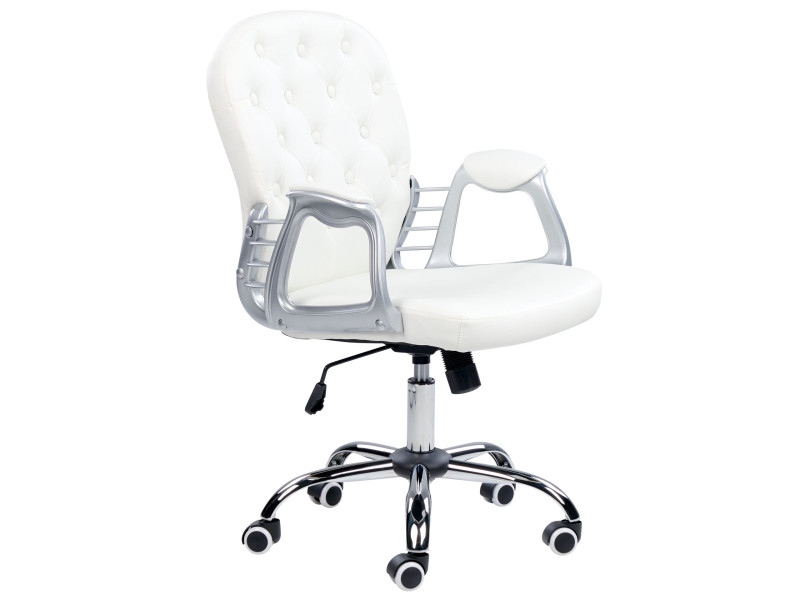 Krzesło biurowe regulowane ekoskóra białe PRINCESS, 1072364