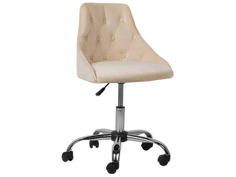 Krzesło biurowe regulowane welurowe beżowe PARRISH, 1072460