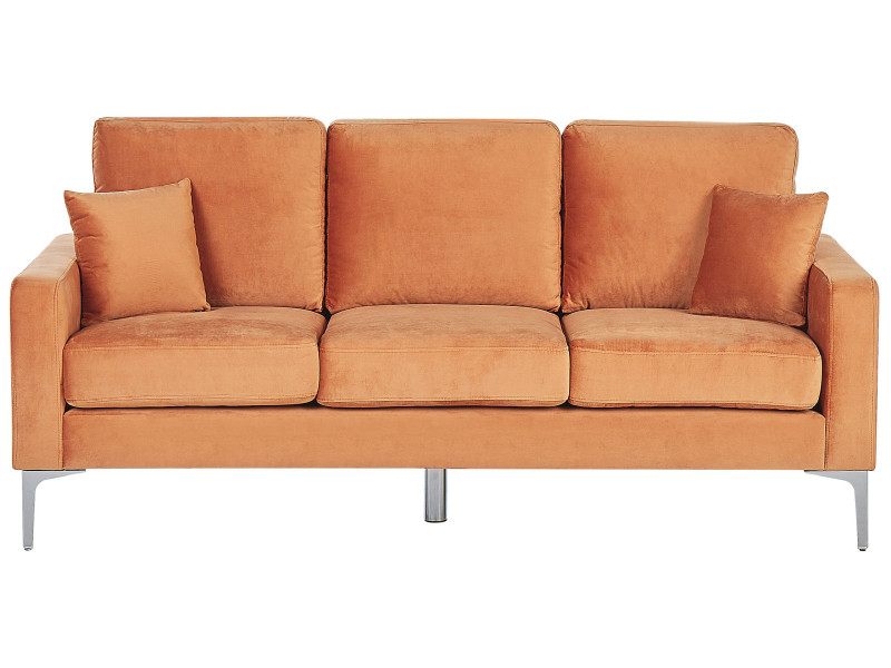Sofa 3-osobowa welurowa pomarańczowa GAVLE, 1073441