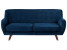 Inny kolor wybarwienia: Sofa 3-osobowa welurowa niebieska BODO