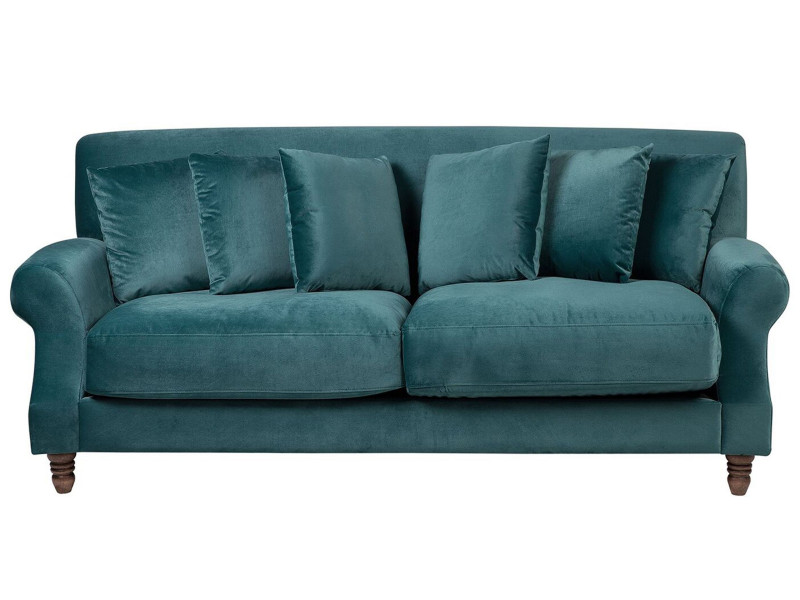 Sofa 3-osobowa welurowa lazurowa EIKE, 1076568