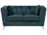 Inny kolor wybarwienia: Sofa 2-osobowa welurowa lazurowa GAULA